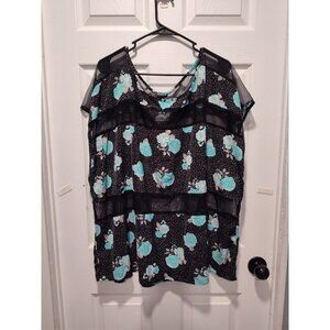 Torrid Women’s Plus Floral Lace Tunic Blouse Top, Sz 4‎ Cottagecore Whimsycore